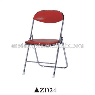 Cheap outdoor furniture PU leather folding stool single folding chair ZD24