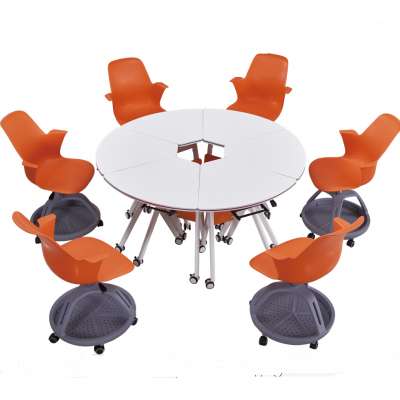 folding training  table prices mobile callaborative table office table  with chairs