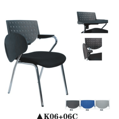 Black classroom chair with tablets/all steel chair parts K06+06C