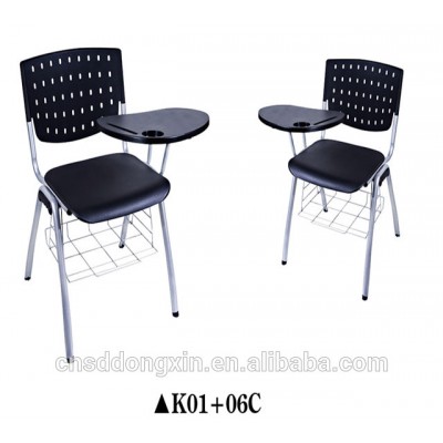 High quality plastic chair with write table for office