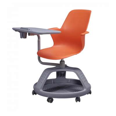 School Node Chair With Casters Classroom College Chair With Fold Tablet Top Plastic Metal Study Lecture Furniture